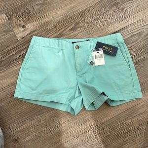 Polo Ralph Lauren shorts, size 0. Tiki Green color. New with tags